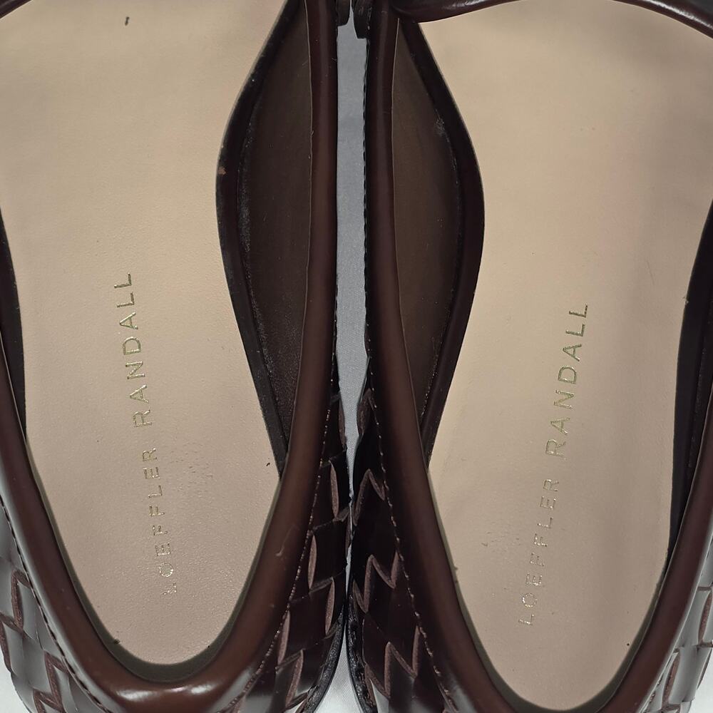 LOEFFLER RANDALL “RACHEL” ESPRESSO WOVEN LEATHER LOAFER – WOMEN’S 7.5B - Picture 8 of 12
